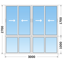 Панорамное окно из алюминиевого профиля на балкон